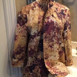 Fall colored print styled silk lined jacket